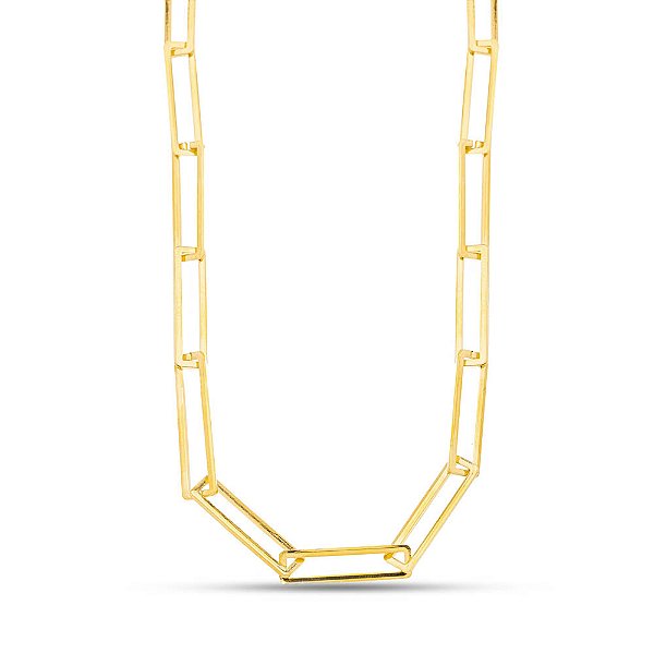 Choker retangula em banho de our CL 00030