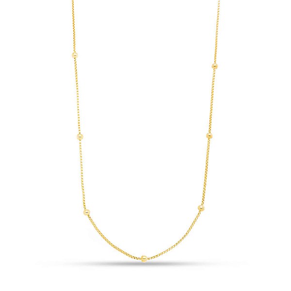 Colar de bolinha em banho de ouro CL 00037