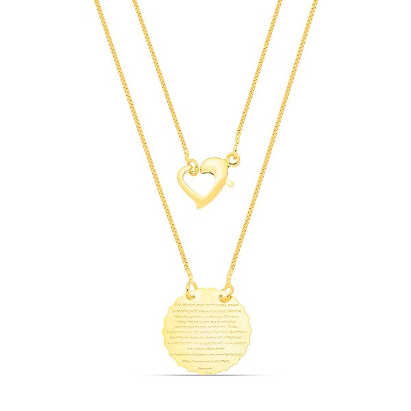 Escapulario Pai Nosso em banho de ouro CL00051