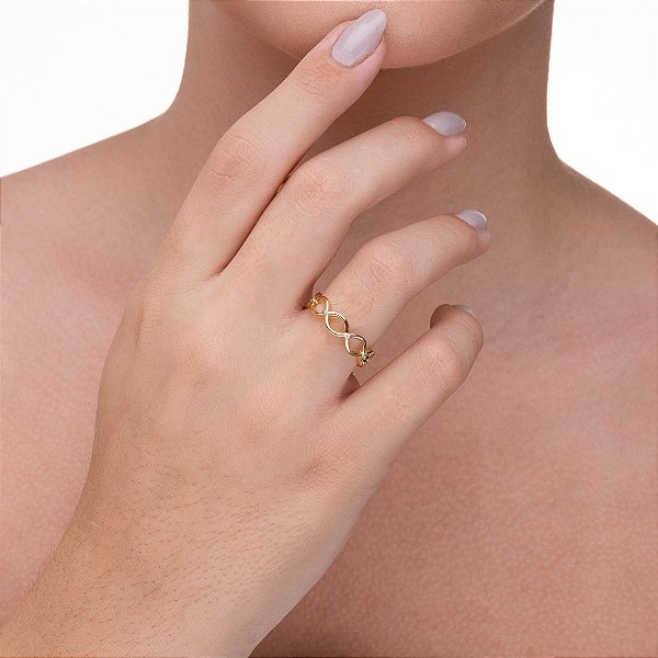 Anel Aberto Elos Infinitos com Zircônias