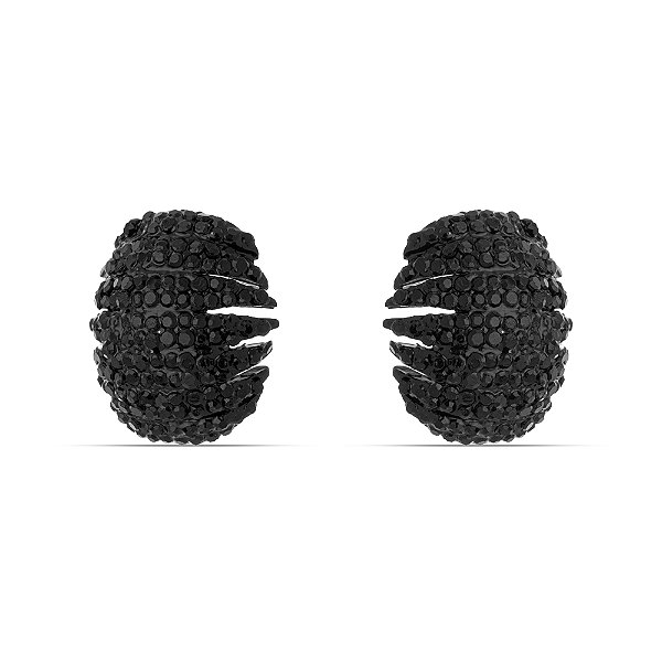 Brinco Botão Orgânico Pavê Black
