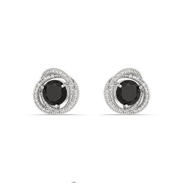 Brinco Solitário Infinity em Ródio