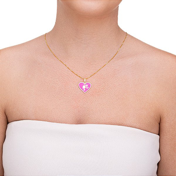 Colar Barbie pink folheado a ouro