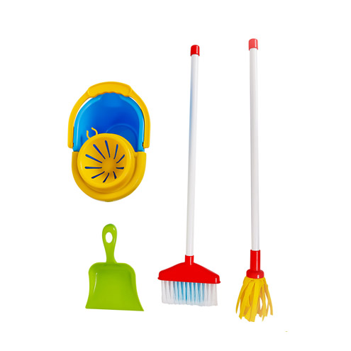 Kit Limpeza com Vassoura Clean Set Colorido Maral