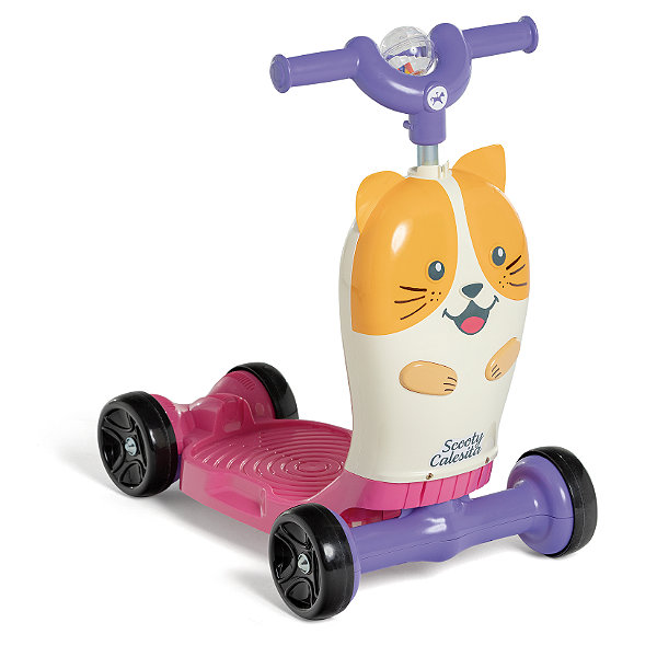 Patinete Scooty Cat 3 em 1 Rosa Calesita