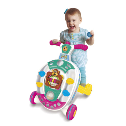 Andador Baby Walker Rosa com Som Maral
