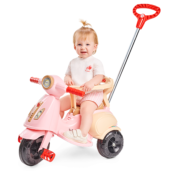 Triciclo Pedal e Passeio Vespita Amalfi Rosa Calesita