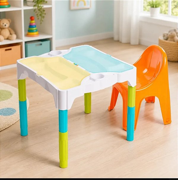 Mesinha Infantil Multi Atividades com 1 Cadeira Tateti