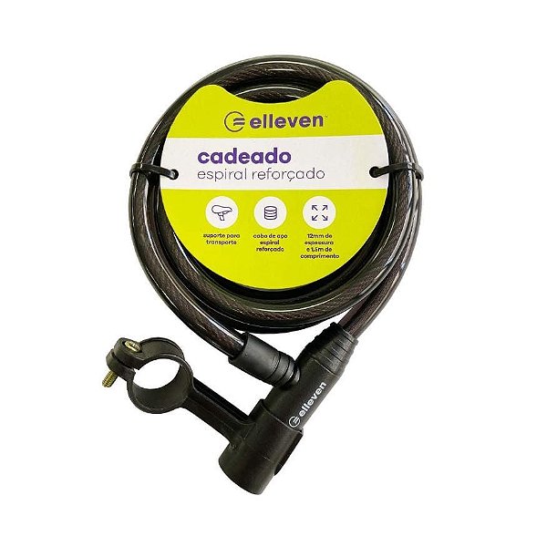 TRANCA /CADEADO ESPIRAL REVESTIDO  ELEVEM 1.5 POR 12MM