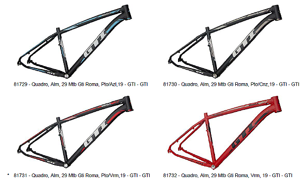 QUADROS DE ALUMINIO FEMENINO E MASCULINO   GTI ARO 29