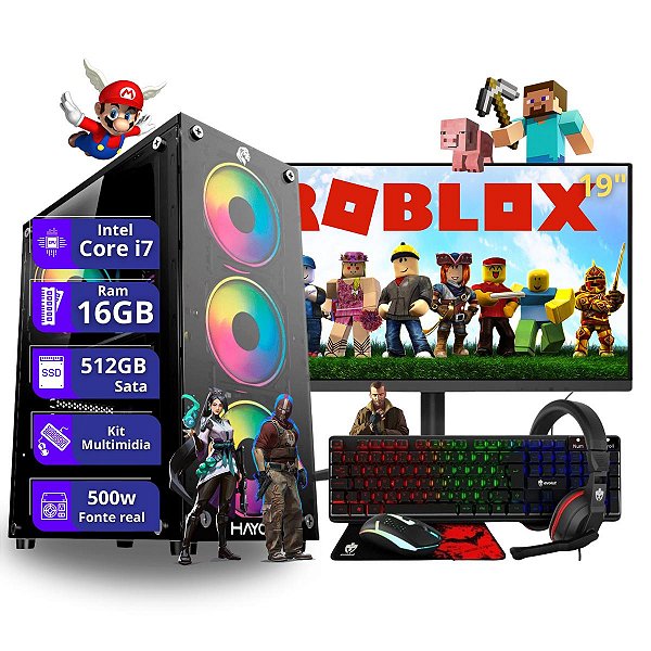 PC Gamer Completo Core i7 4a Geração 16gb 512gb ssd sata Monitor de 19" - PC Master