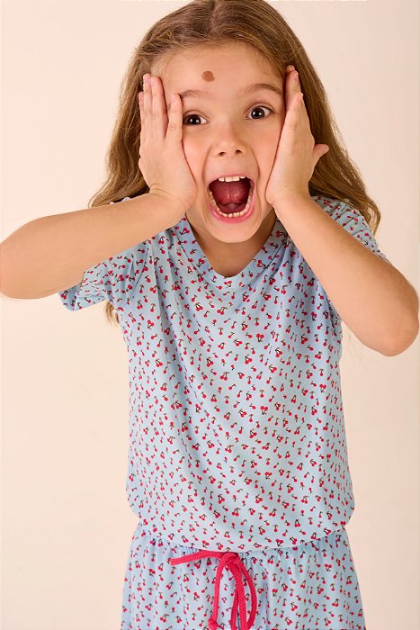 SHORT DOLL INFANTIL MANGA CURTA