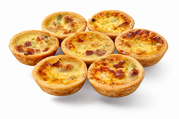 QUICHE DE ALHO-PORÓ COM BACON - 12 und