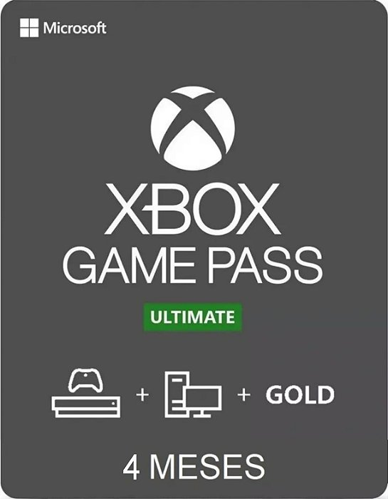 Xbox Game Pass Ultimate 4 Meses para Novos Usuários