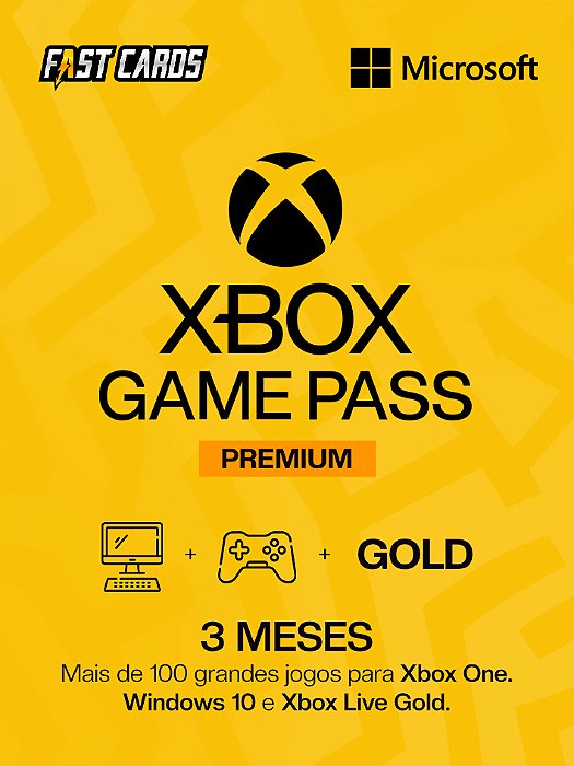 Xbox Game Pass Premium 3 Meses - Código 25 Dígitos - VPN