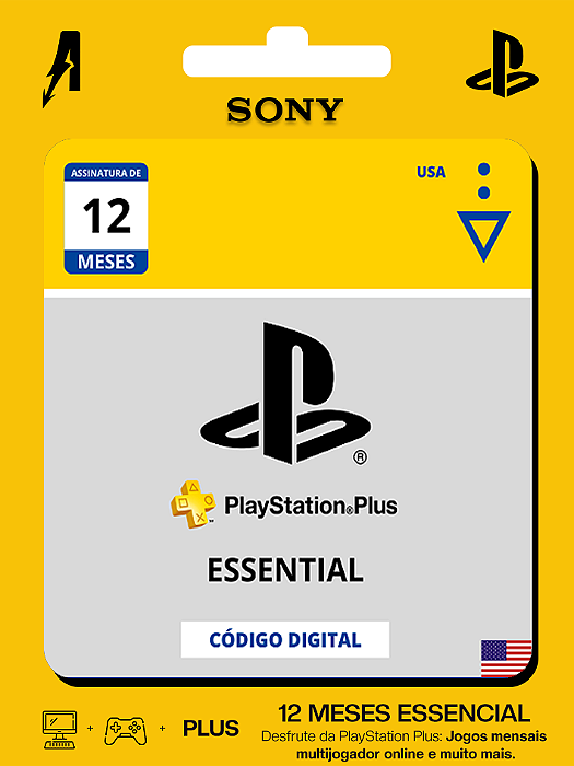 Playstation Plus Essencial Americana 12 Meses