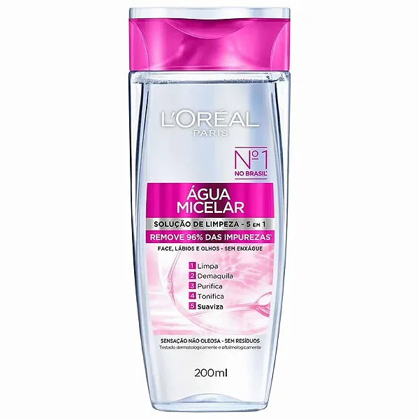 L'Oréal Paris Dermo Expertise Solução de Limpeza 5 em 1 Água Micelar 200ml