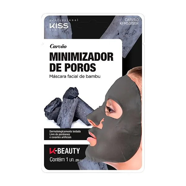 Máscara Facial de Bambu Carvão Kiss New York