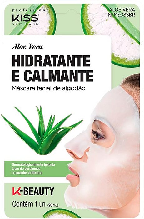 Máscara Facial de Algodão Aloe Vera Kiss New York