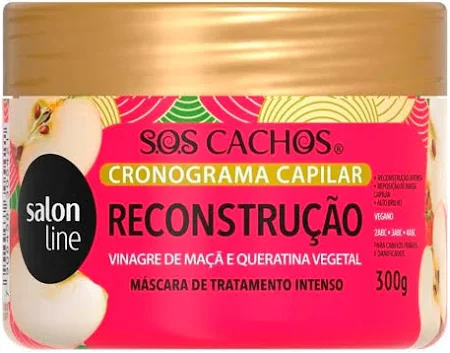 Máscara Salon Line Cronograma Capilar Reconstrução SOS Cachos 300g