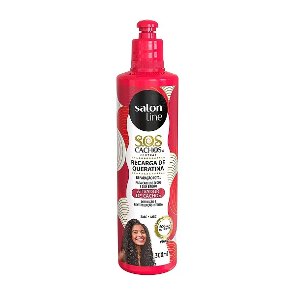 Ativador de Cachos SOS Cachos Queratina Reparação Total Com 300ml Salon Line