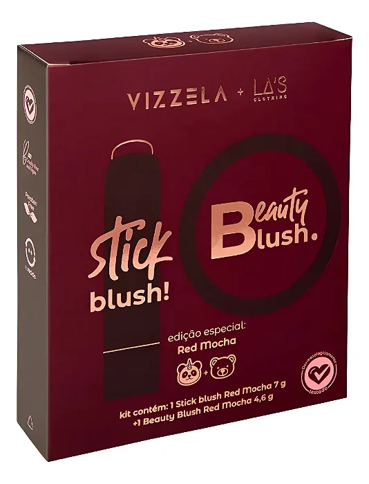Kit Vizzela Cosméticos + LA's Stick Blush! & Beauty Blush (2 Produtos)