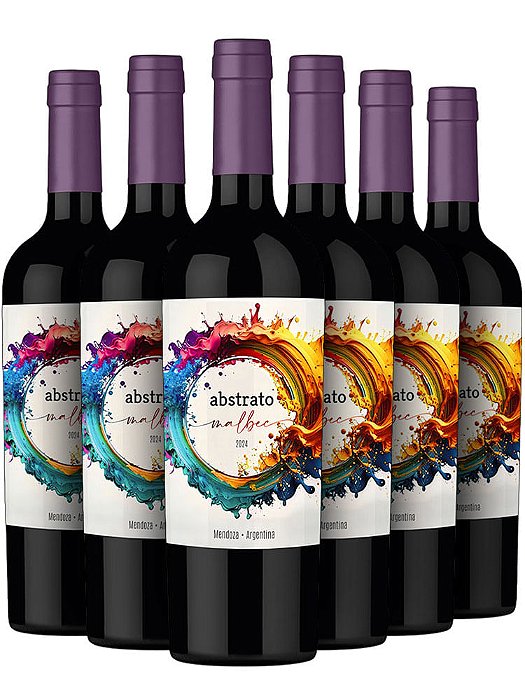 Kit 6 unidades Abstrato Malbec