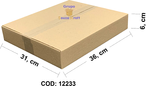 Caixa de Papelão Maleta Normal 36x31x6cm - Pacote com 50