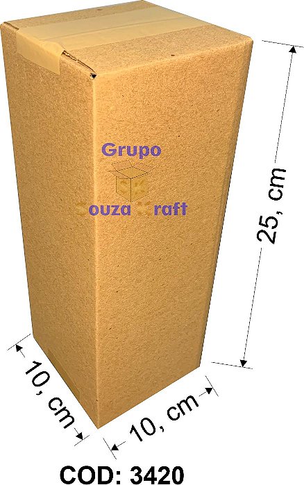 Caixa de Papelão Maleta Normal 10x10x25 - Pacote com 100