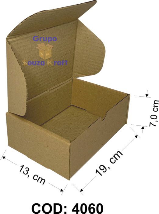 Caixa de Papelão SEDEX Corte Vinco 19x13x7 - Pacote com 100