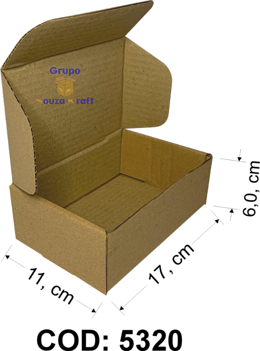 Caixa de Papelão SEDEX Corte Vinco 17x11x6 - Pacote com 100