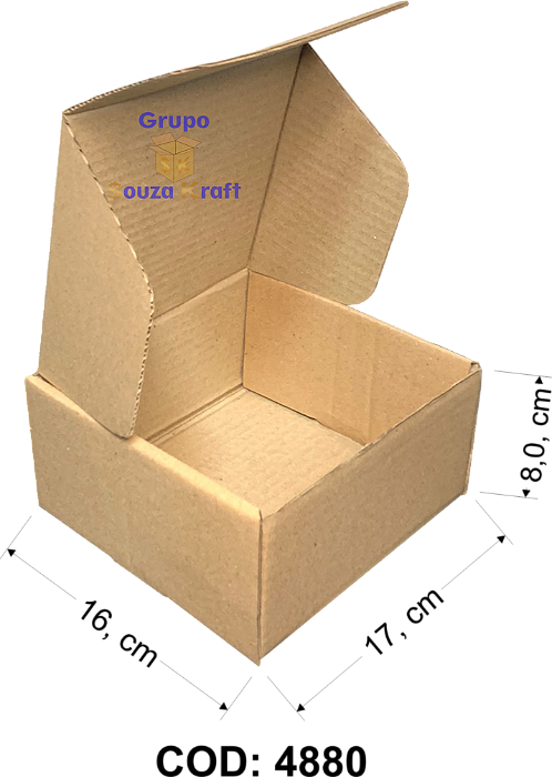 Caixa de Papelão SEDEX Corte Vinco 17x16x8 - Pacote com 50