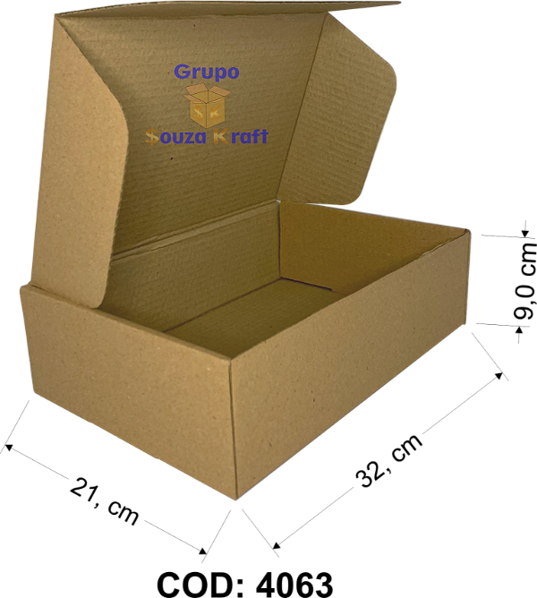 Caixa de Papelão SEDEX Corte Vinco 32x21x9 - Pacote com 50