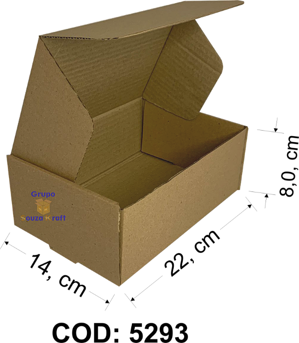 Caixa de Papelão SEDEX Corte Vinco 22x14x8 - Pacote com 50