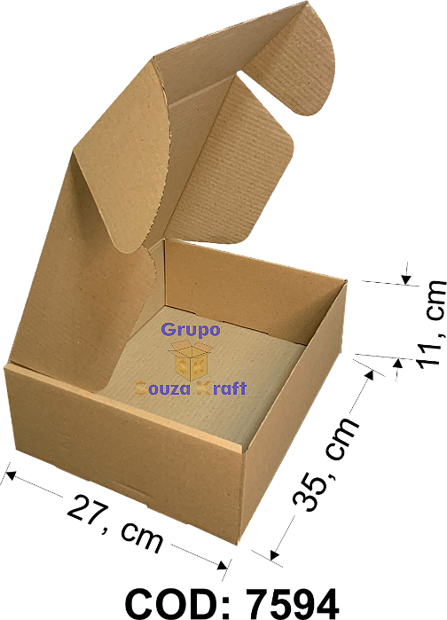 Caixa de Papelão SEDEX Corte Vinco 35x27x11 - Pacote com 20