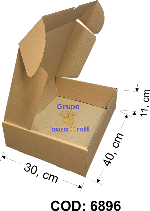 Caixa de Papelão SEDEX Corte Vinco 40x30x11 - Pacote com 20