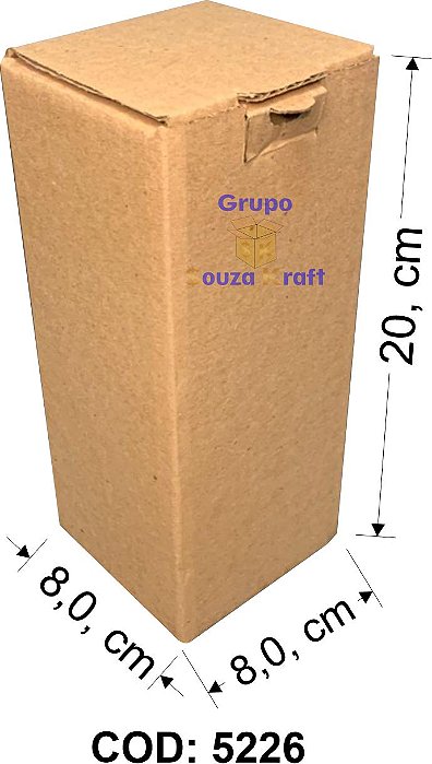 Caixa Cartucho 8x8x20 - Pacote com 100
