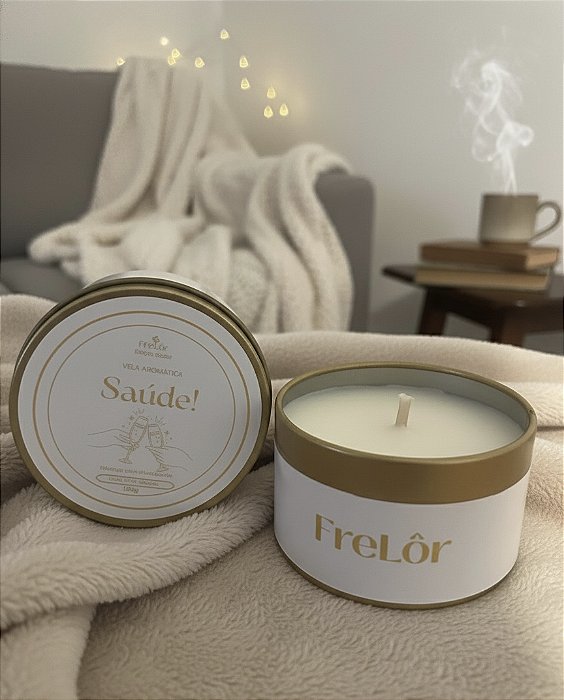 Vela aromática - Pêssego com champanhe ( Saúde ) 120g