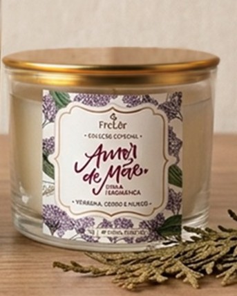 Vela aromática 100g - Amor de mãe - Verbena, Cedro e musgo