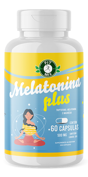 Melatonina Plus com Triptofano e Magnésio 500mg 60 cápsulas FIT MIX