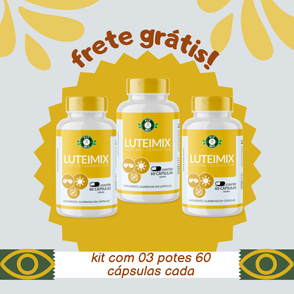 🌟✨🔆 Kit com (03 potes) Luteimix com Zeaxantina 60 cápsulas cada (FitMix) 🔆✨🌟