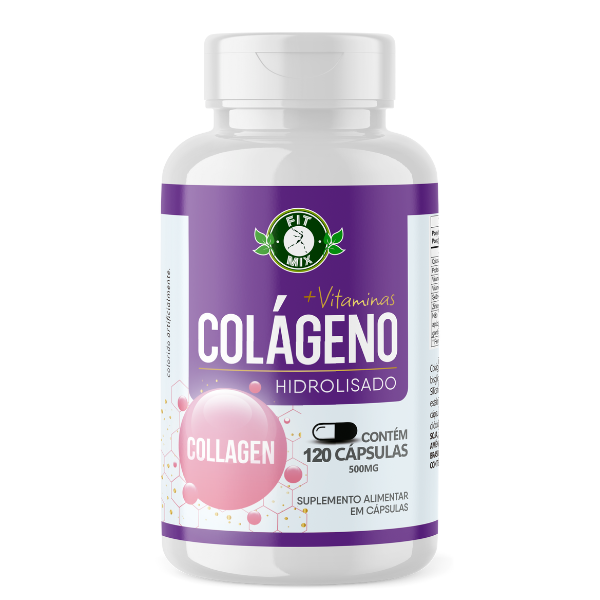 Colágeno com Vitaminas 500mg 120 Cápsulas - Fit Mix 💊