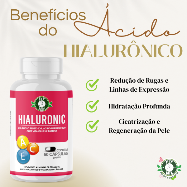 💧 Hialuronic 500mg - 60 cápsulas | Fit Mix 🌟
