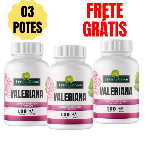 🌿 Valeriana 100 Cápsulas 500mg - ErvaGreen 🌿