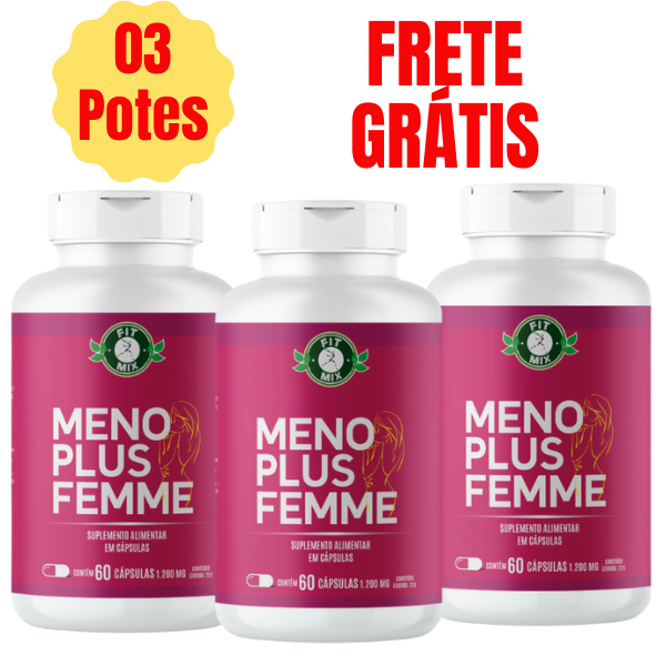 🌸 Meno Plus Femme 1200mg - 60 Cápsulas | Fit Mix 🌸(Três potes 60 cápsulas cada - com frete grátis)