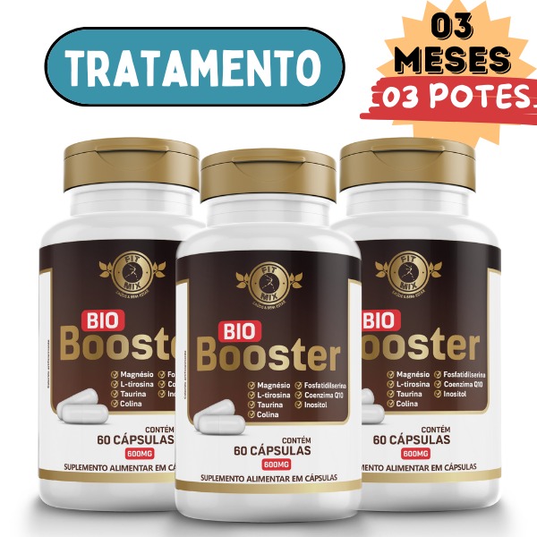 🌿Kit 03 potes -  Bio Booster 600mg 60 cápsulas Fit Mix 🌿