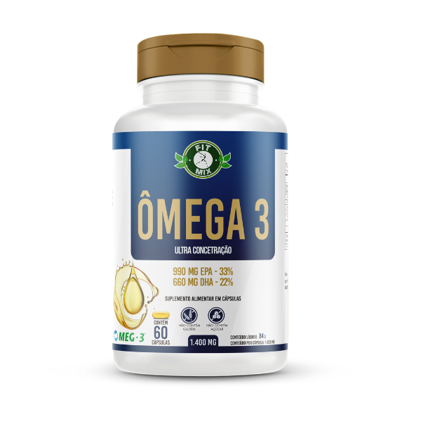 🌟 Ômega 3 Ultra Concentrado (60cápsulas) 1400mg - Fit Mix 🌟