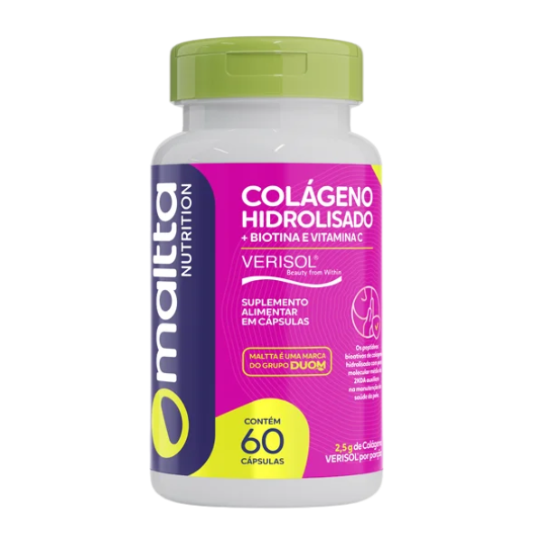 ✨💆‍♀️ Colágeno Hidrolisado 60 cápsulas ( Biotina + Vitamina C + VERISOL® )- MALTTA 💊🌸