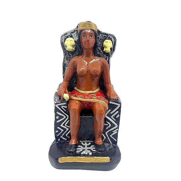 Pomba Gira Rainha do Cemitério no Trono em Gesso 20 CM