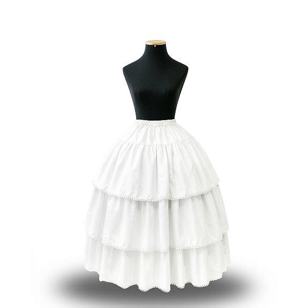 Saia 3 Babados Branca - Umbanda e Candomblé